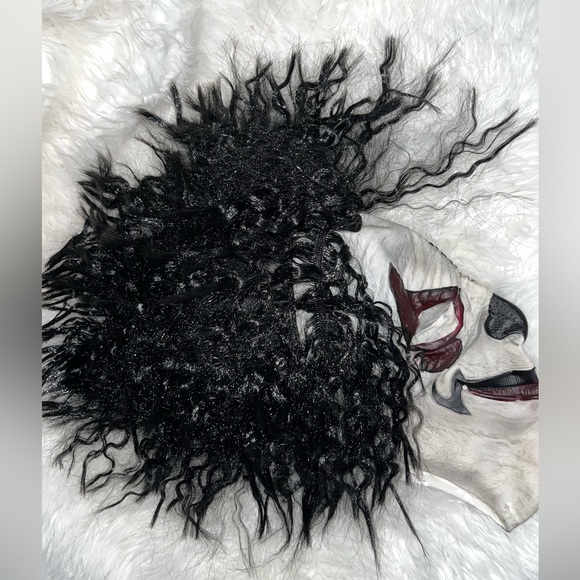 Spirit Halloween Clown Full Mask Black Hair - Picture 6 of 8